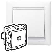 Выключатель одноклавишный VALENA Legrand с подсветкой белый в Хабаровске