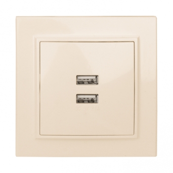 Минск Розетка USB 2-местная СП 2,1А  бежевая  EKF в Хабаровске