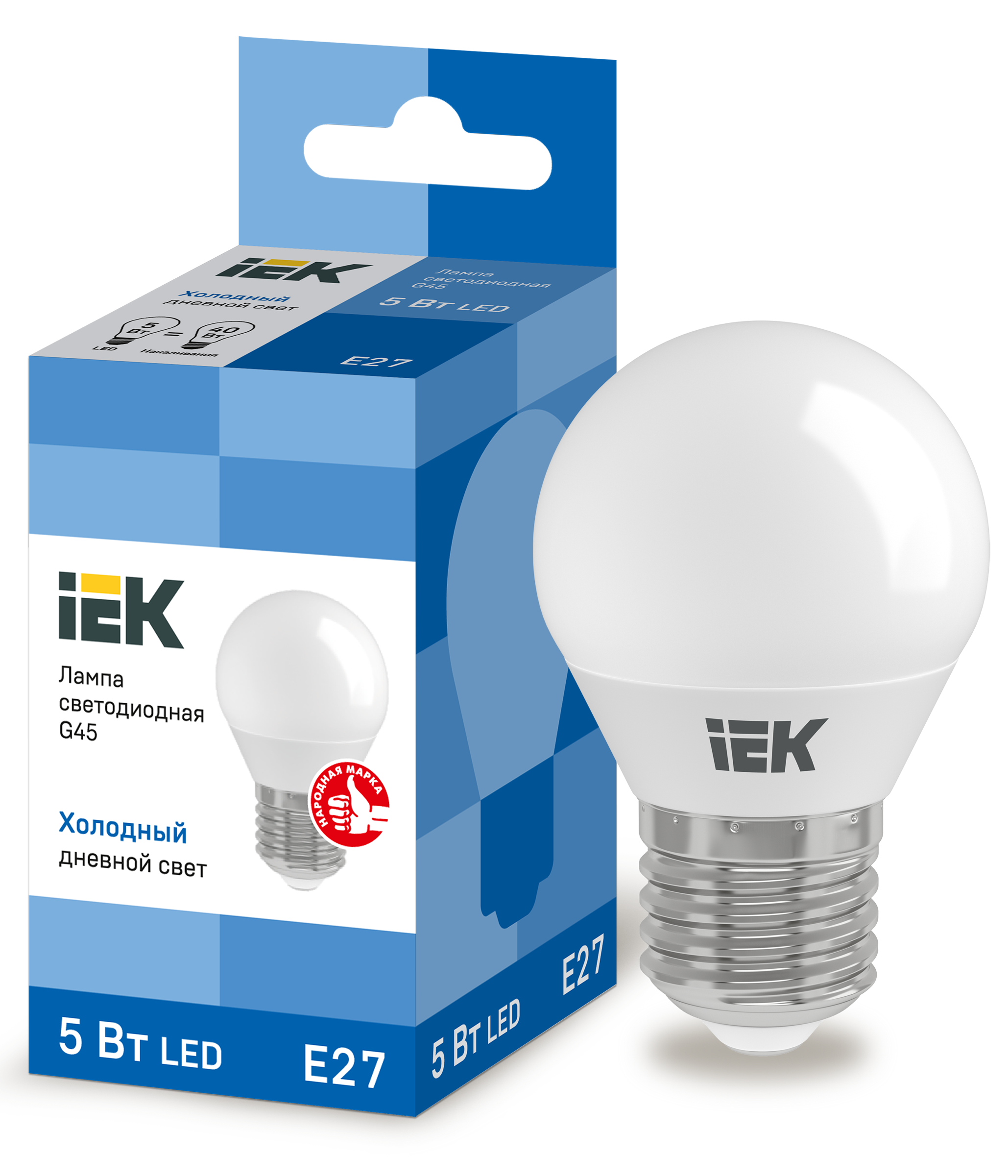 Лампа LED G45 шар 5Вт 230В 6500К E27 IEK в Хабаровске