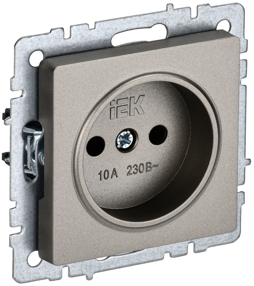 Розетка одинарная 10А BRITE IEK шампань в Хабаровске