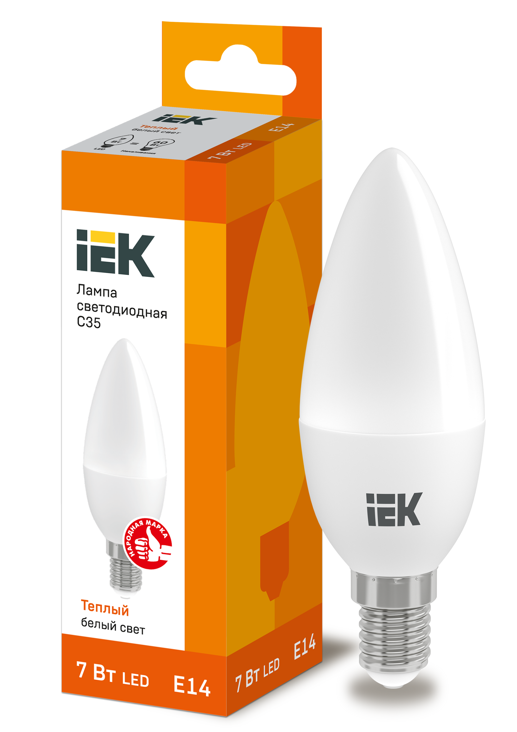 Лампа LED C35 свеча 7Вт 230В 3000К E14 IEK в Хабаровске