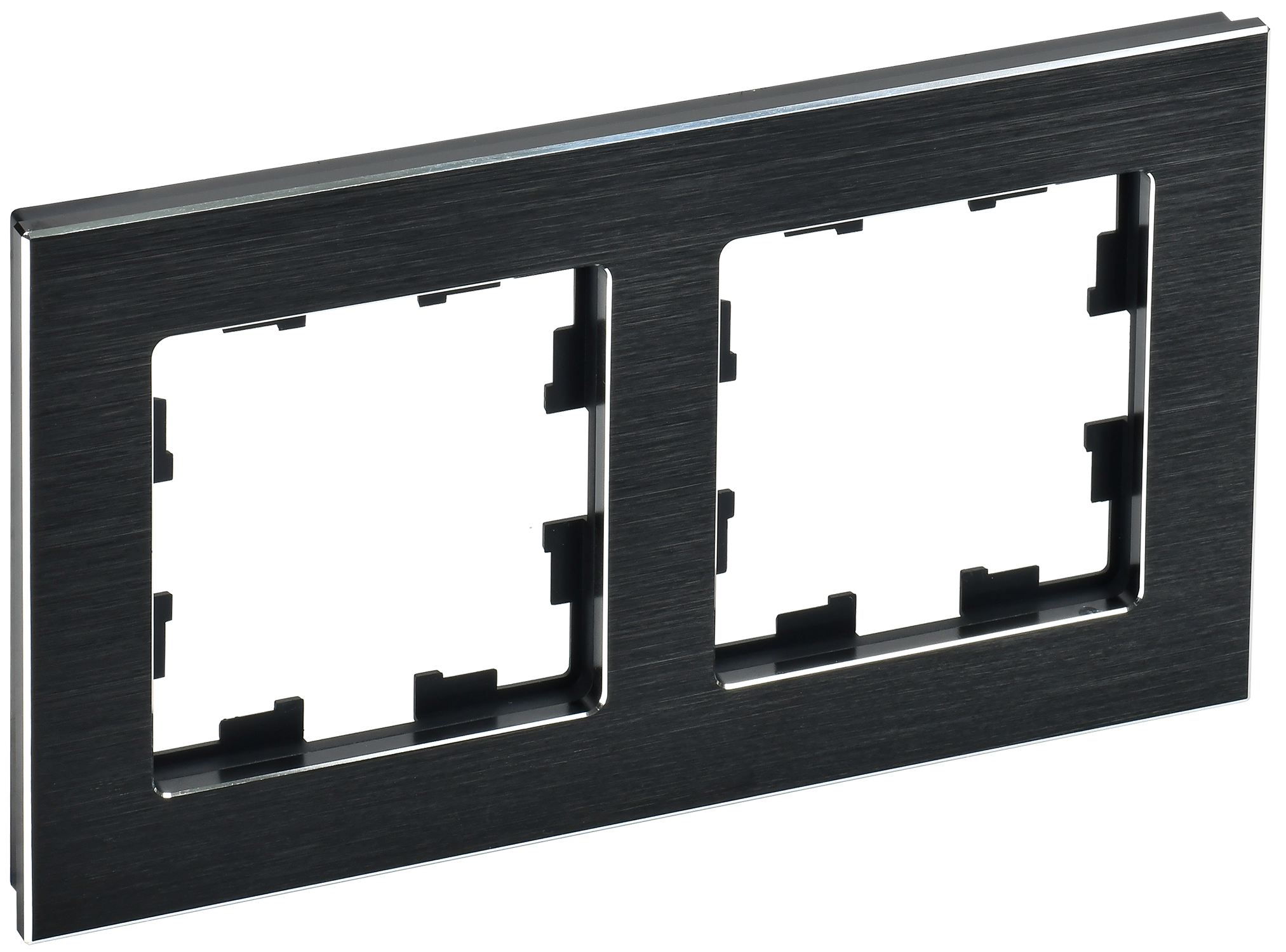 Рамка двойная BRITE IEK металл черная в Хабаровске