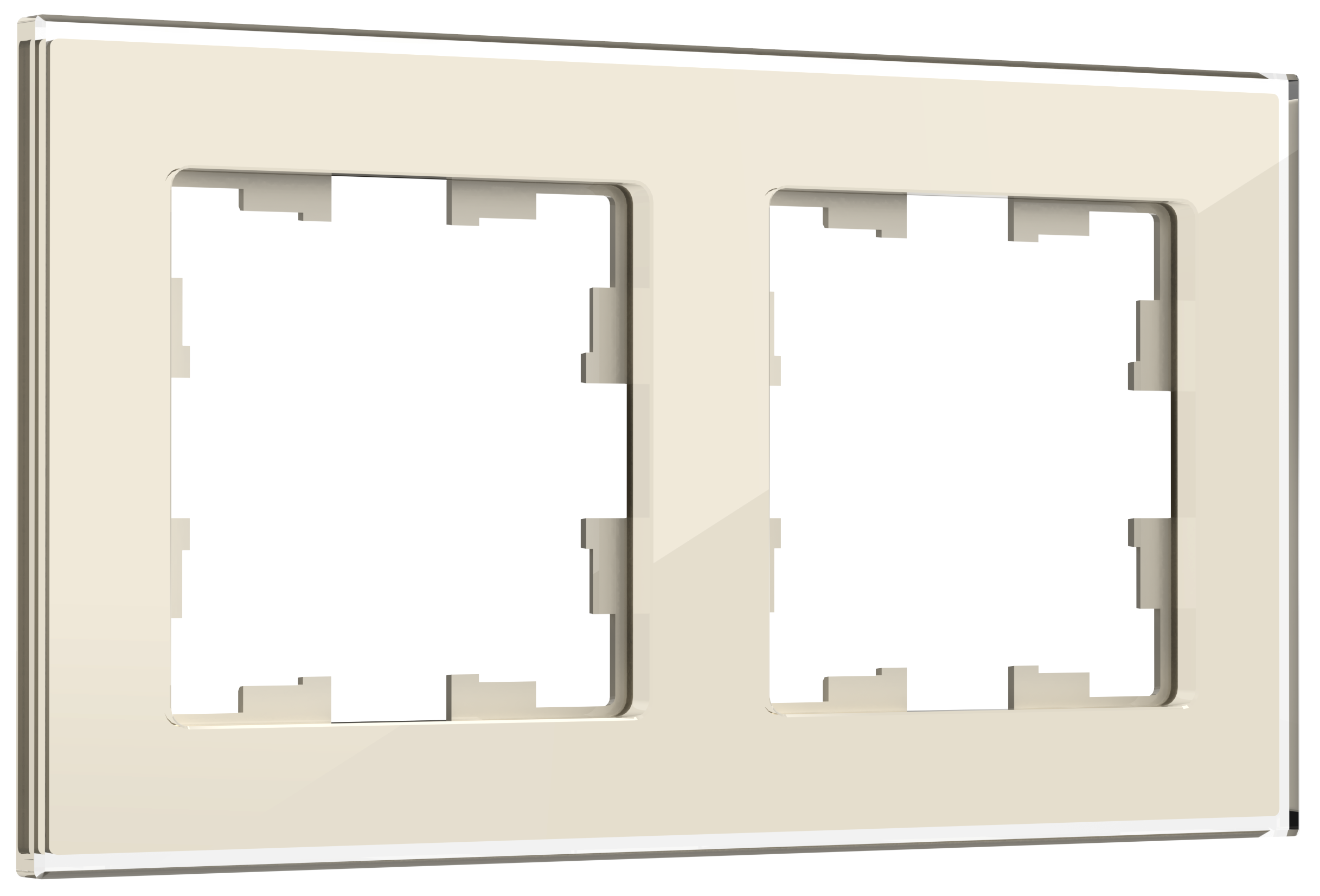 Рамка двойная BRITE IEK стекло ванильный в Хабаровске