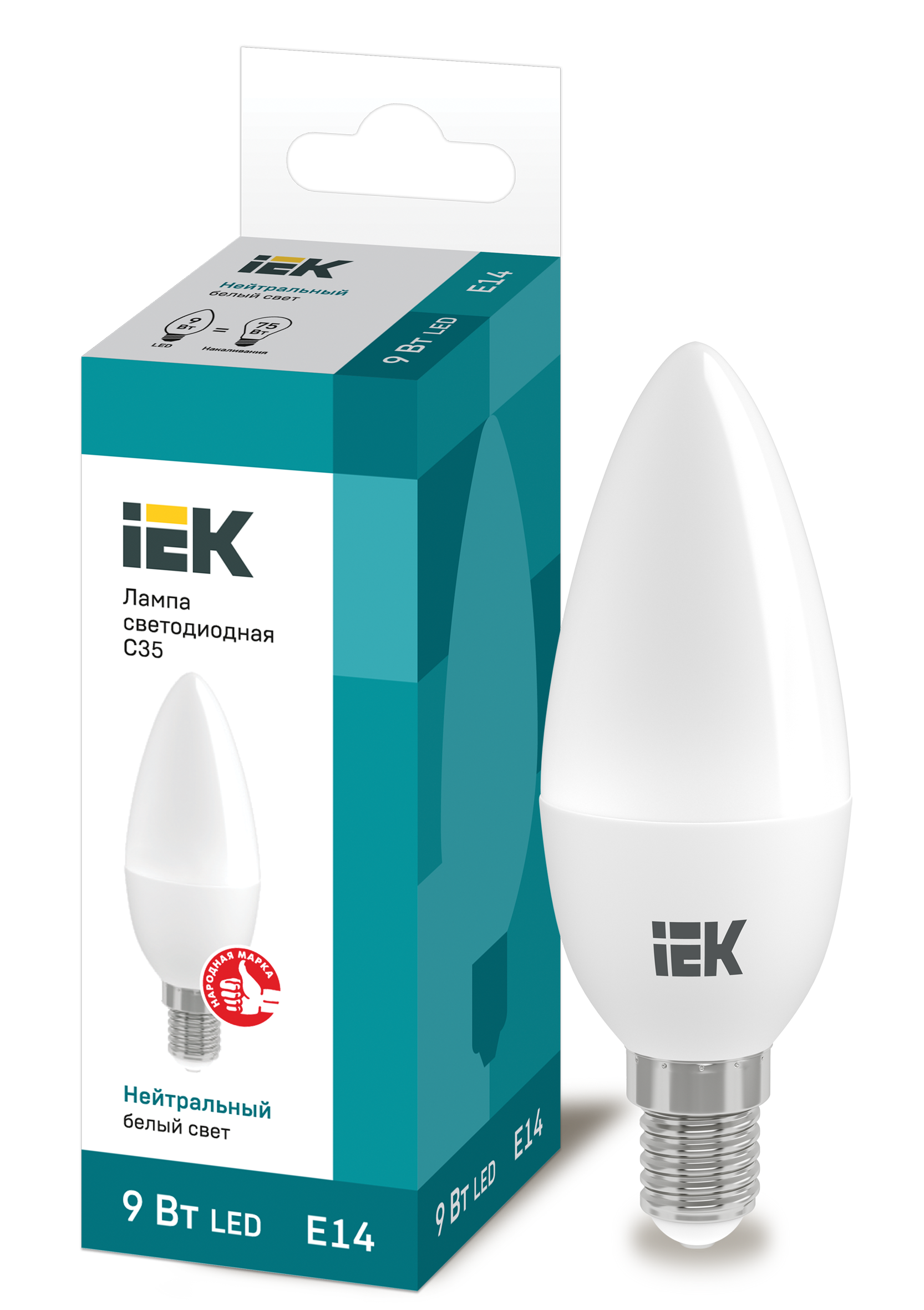Лампа LED C35 свеча 9Вт 230В 4000К E14 IEK в Хабаровске