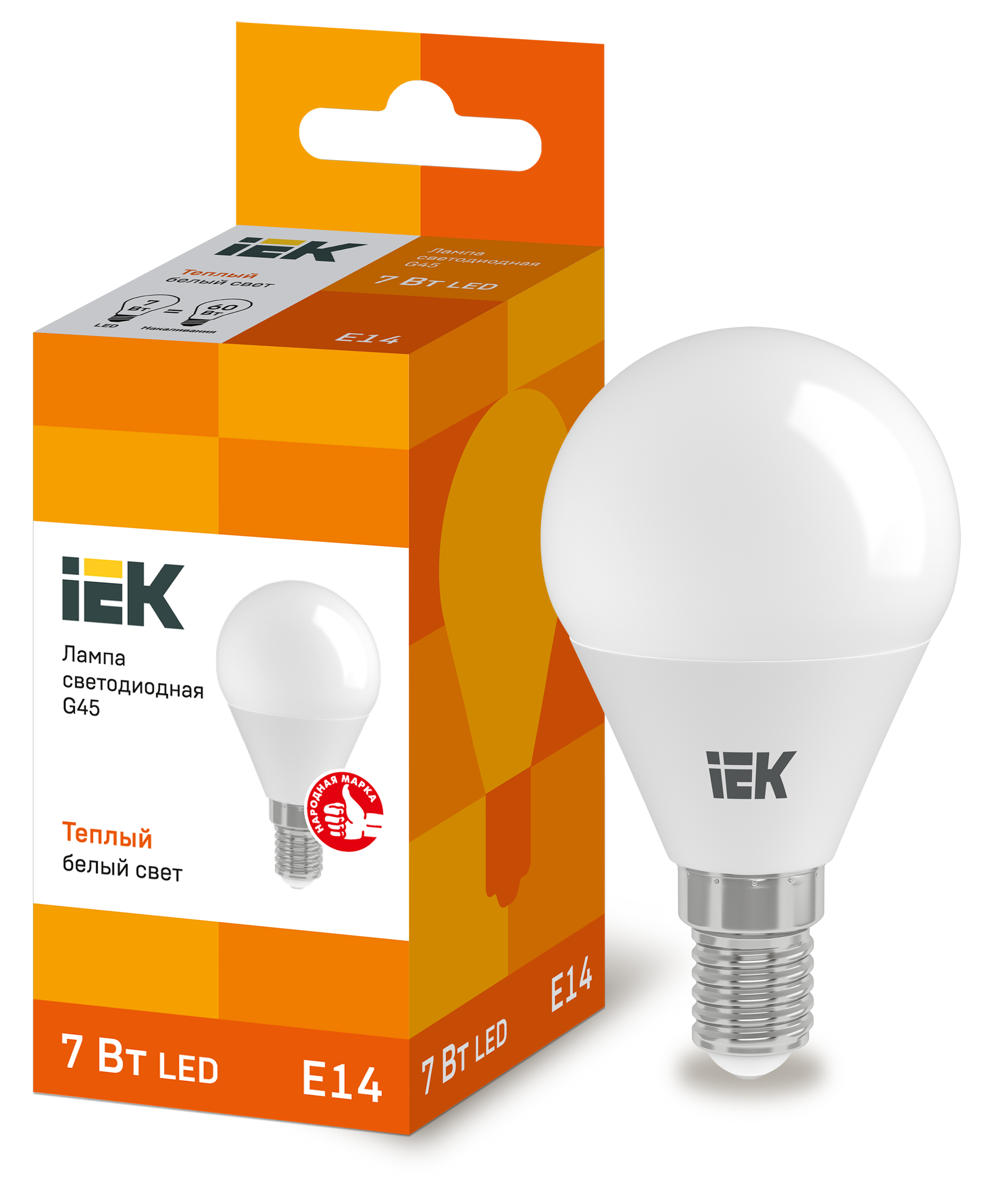 Лампа LED G45 шар 7Вт 230В 3000К E14 IEK в Хабаровске