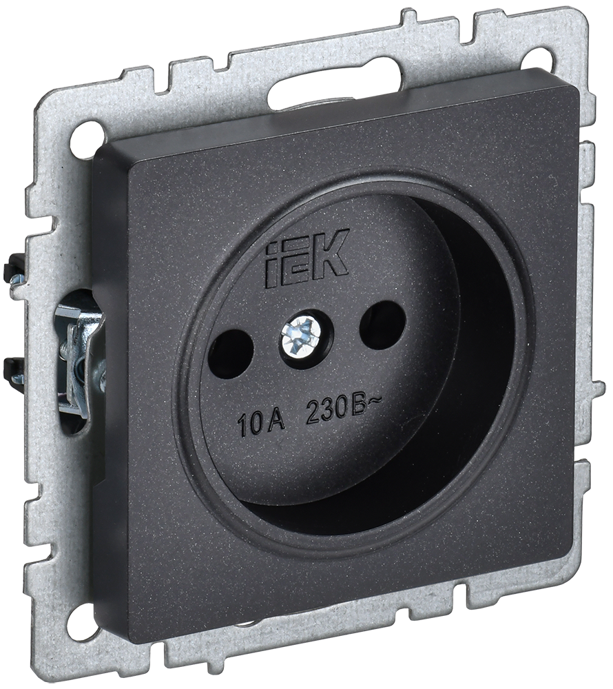 Розетка одинарная 10А BRITE IEK черная в Хабаровске