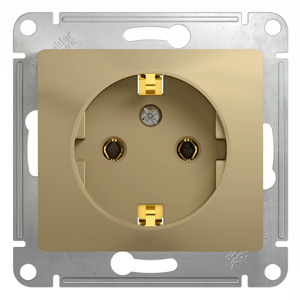Розетка одинарная Glossa SE с заземлением титан в Хабаровске