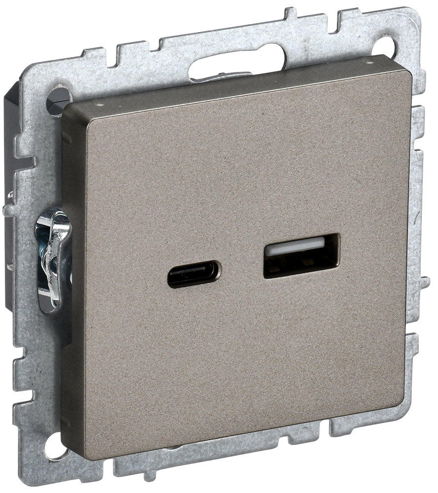 Розетка USB A+C 18Вт BRITE IEK шампань в Хабаровске