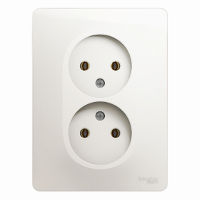 Розетка двойная Glossa SE перламутр в сборе в Хабаровске