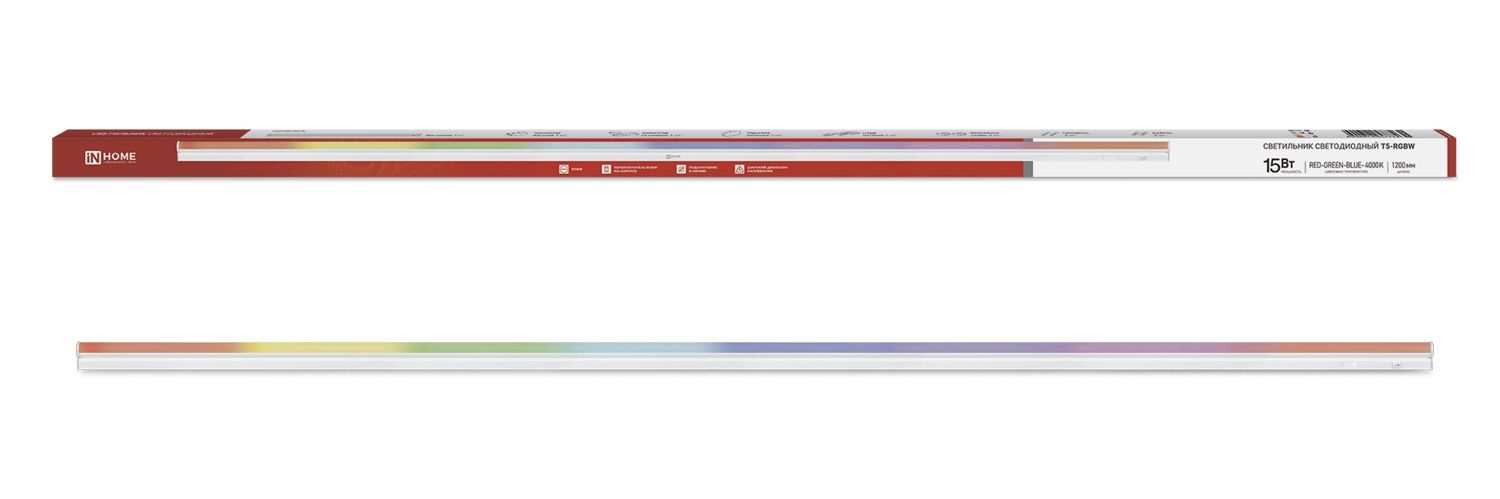Светильник светодиодный СПБ-Т5-RGBW 15Вт 230B red-green-blue-4000К 1200мм IN HOME в Хабаровске