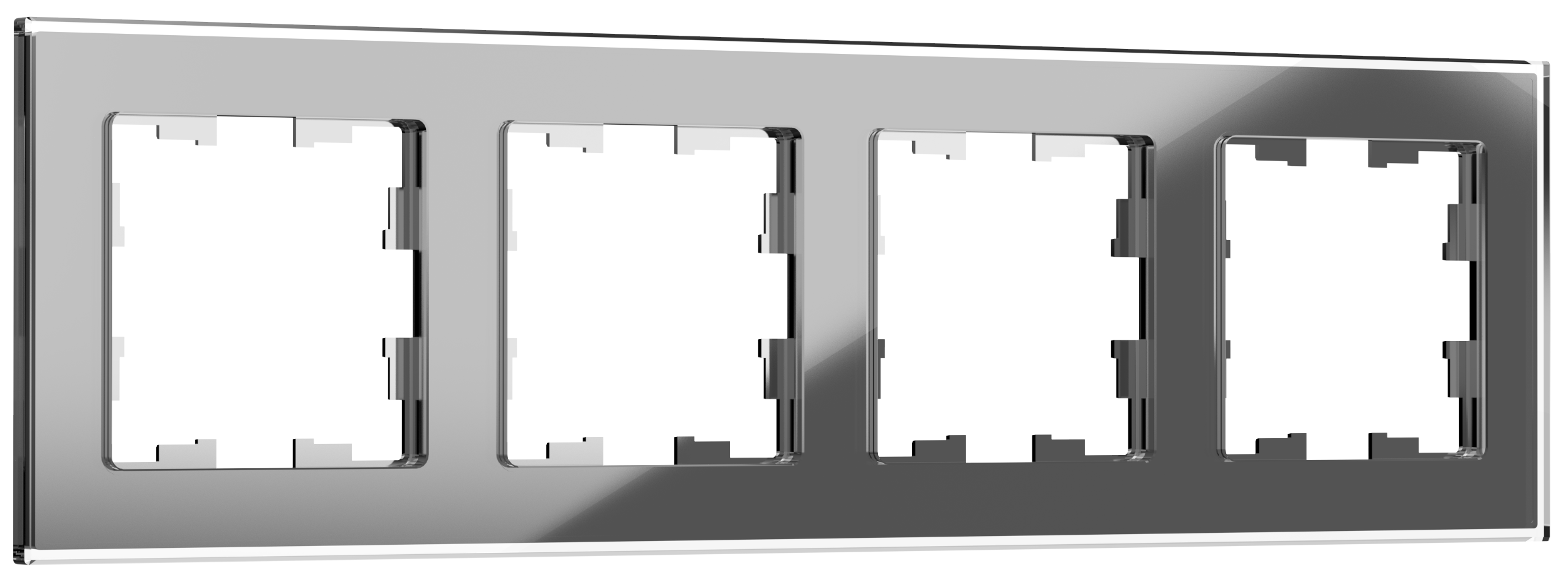 Рамка четырехместная BRITE IEK стекло серая в Хабаровске