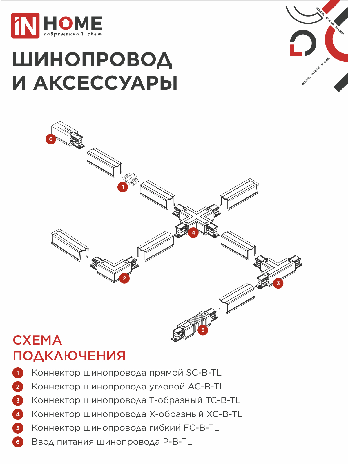 Светильник трековый TR-GU10 SP-WH белый IN HOME в Хабаровске