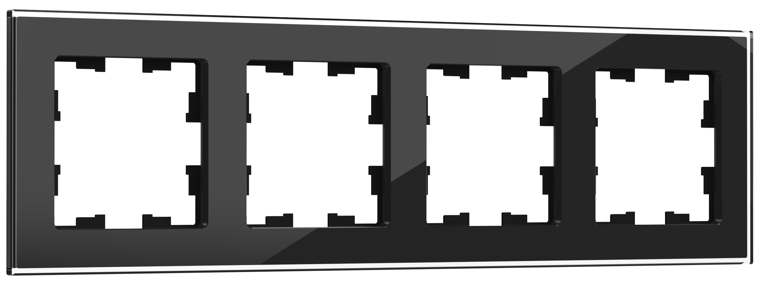 Рамка четырехместная BRITE IEK стекло черная в Хабаровске