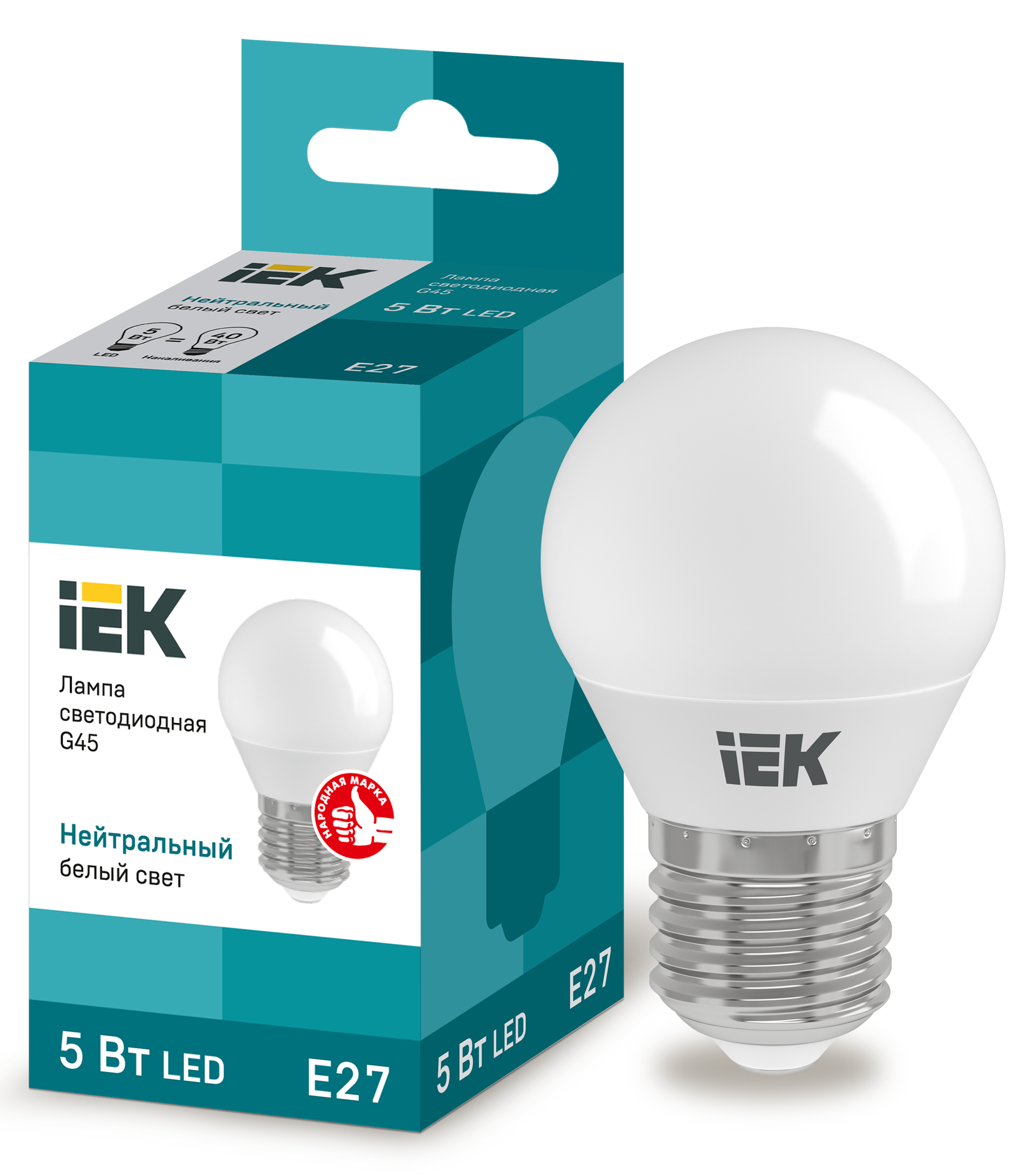 Лампа LED G45 шар 5Вт 230В 4000К E27 IEK в Хабаровске