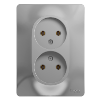 Розетка двойная Glossa SE алюминий в сборе в Хабаровске