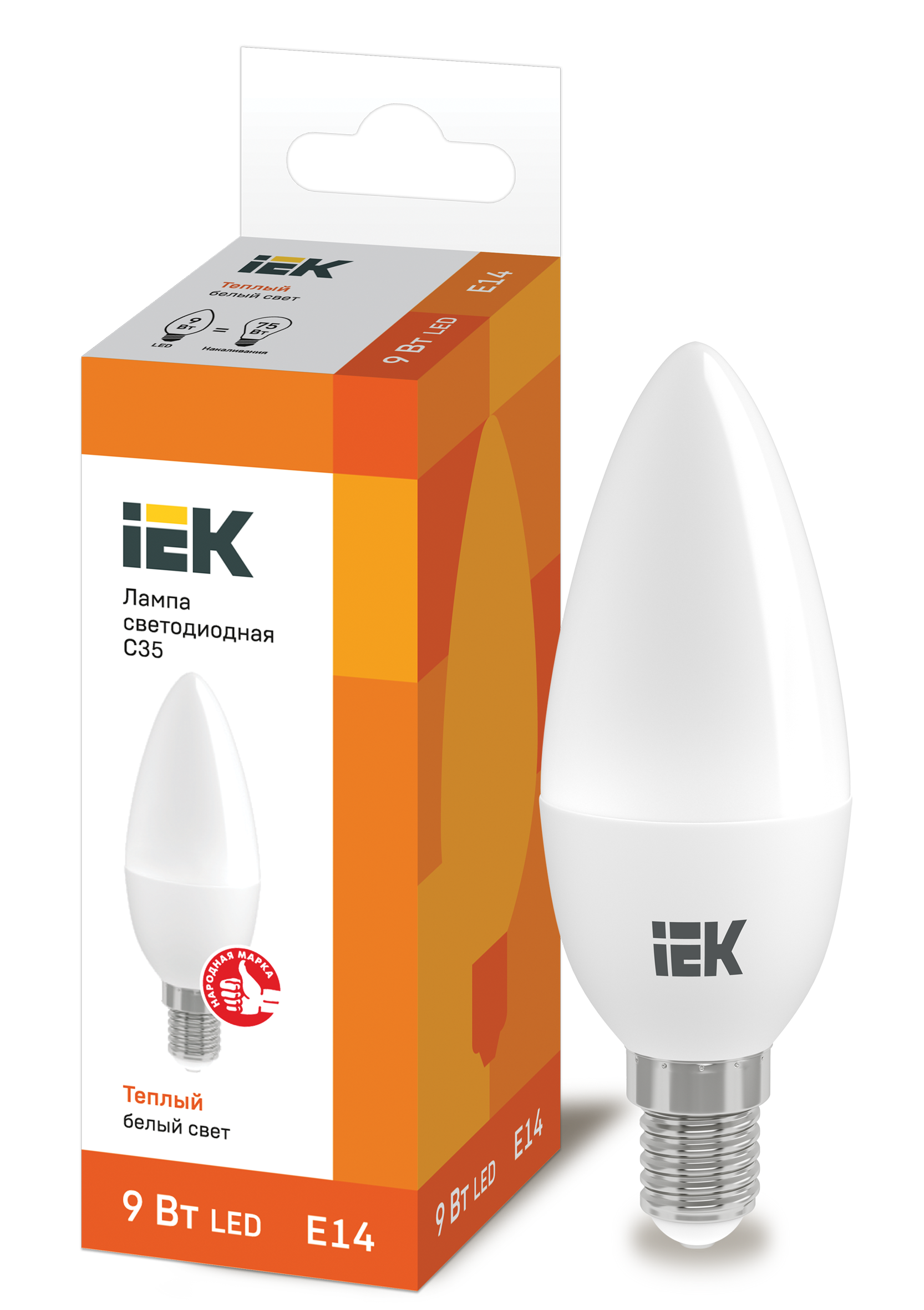 Лампа LED C35 свеча 9Вт 230В 3000К E14 IEK в Хабаровске