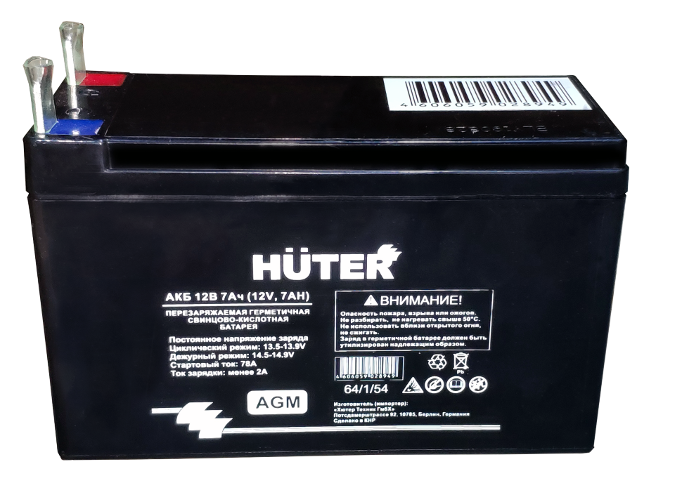АКБ 12В 7Ач Huter в Хабаровске