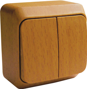 Выключатель двухклавишный ЭТЮД SE накладной бук в Хабаровске