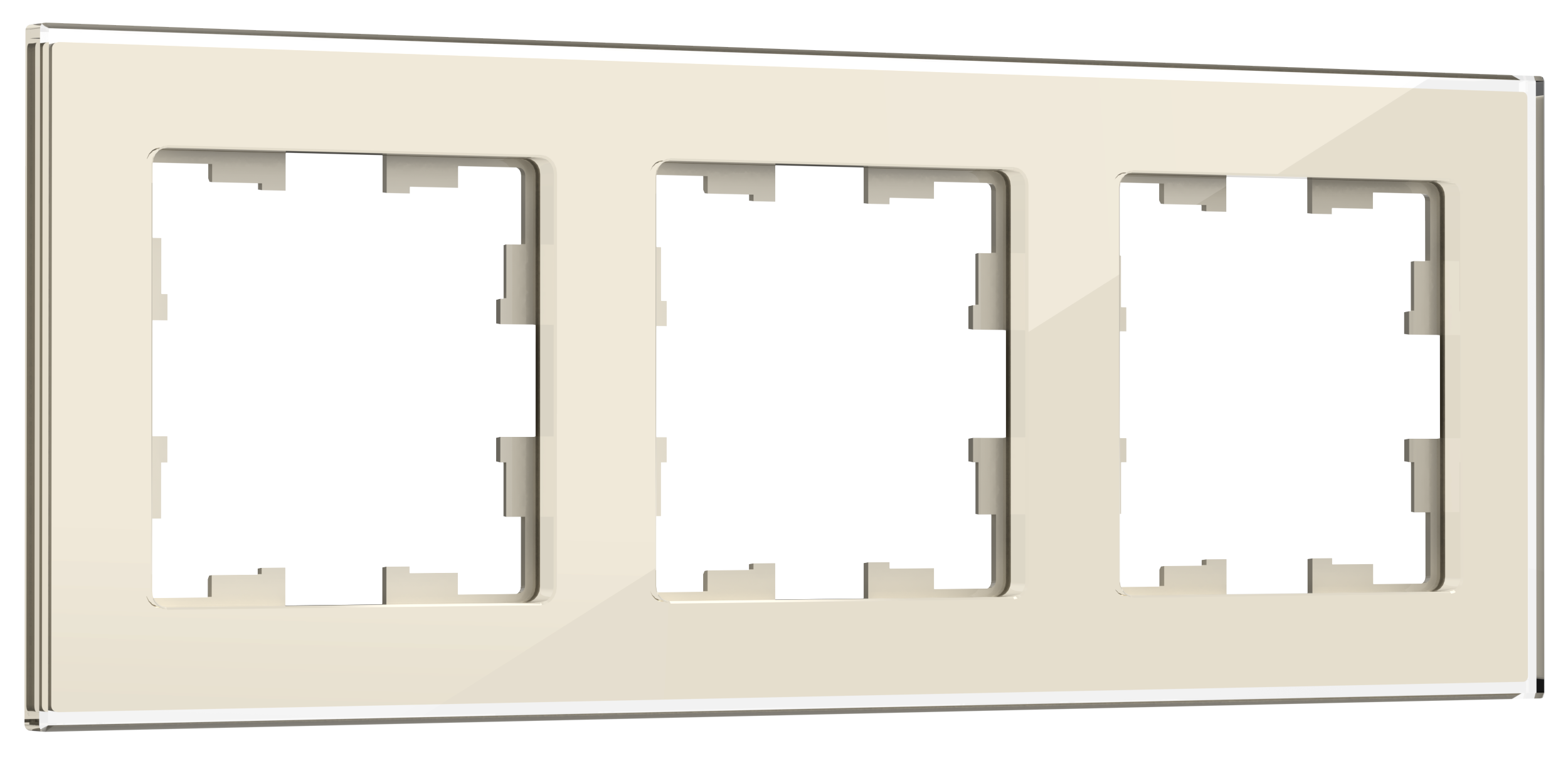 Рамка тройная BRITE IEK стекло ванильный в Хабаровске