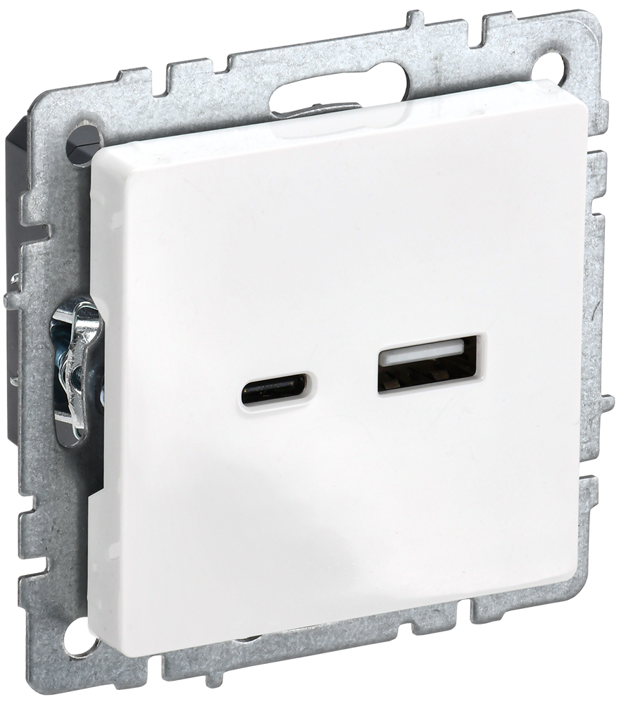Розетка USB A+C 18Вт BRITE IEK белая в Хабаровске