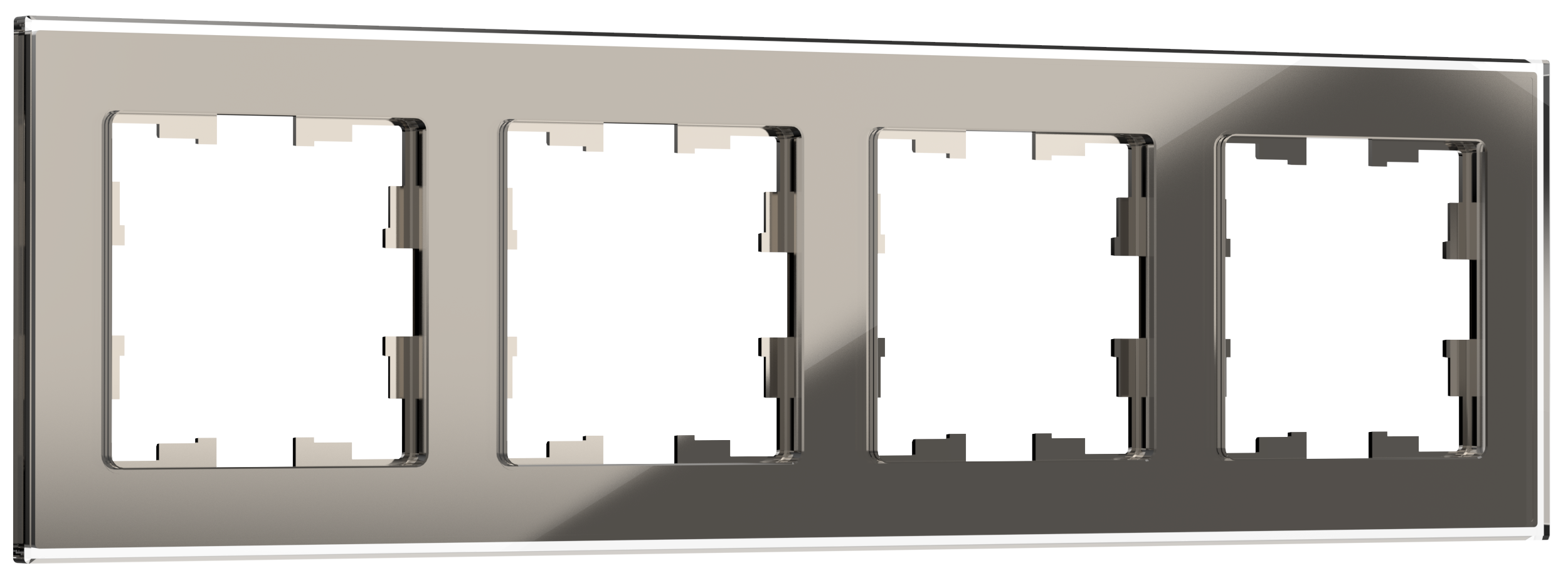 Рамка четырехместная BRITE IEK стекло дымчатая в Хабаровске