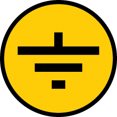 Самоклеящаяся этикетка символ "Заземление" 30х30 мм в Хабаровске