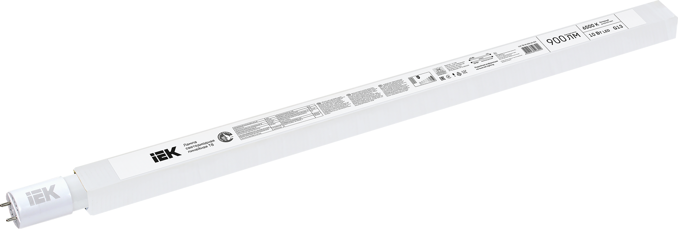 Лампа LED T8 линейная 10Вт 230В 6500К 600мм G13 IEK в Хабаровске