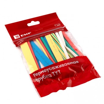 Термоусаживаемая трубка ТУТ нг 6/3 набор 7 цветов по 3 шт 100мм EKF PROxima в Хабаровске