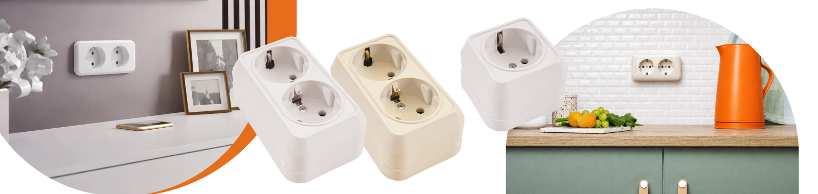 Накладные розетки и выключатели МАКЕЛ IP44/IP55 в интерьере