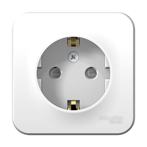 Розетка одинарная BLANCA SE накладная с заземлением со шторками белая в Хабаровске