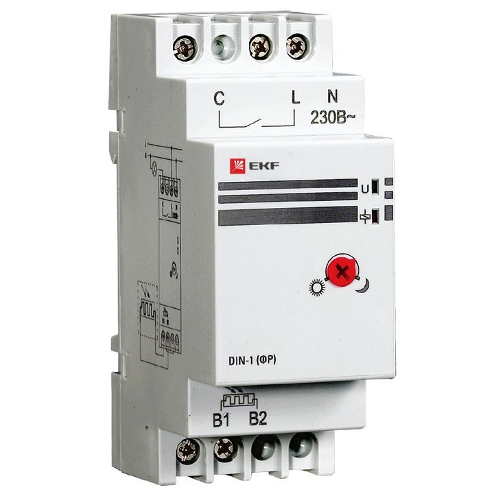 Фотореле с выносным датчиком DIN-1 (ФР) 2-100Лк 25А 3000Вт EKF PROxima в Хабаровске