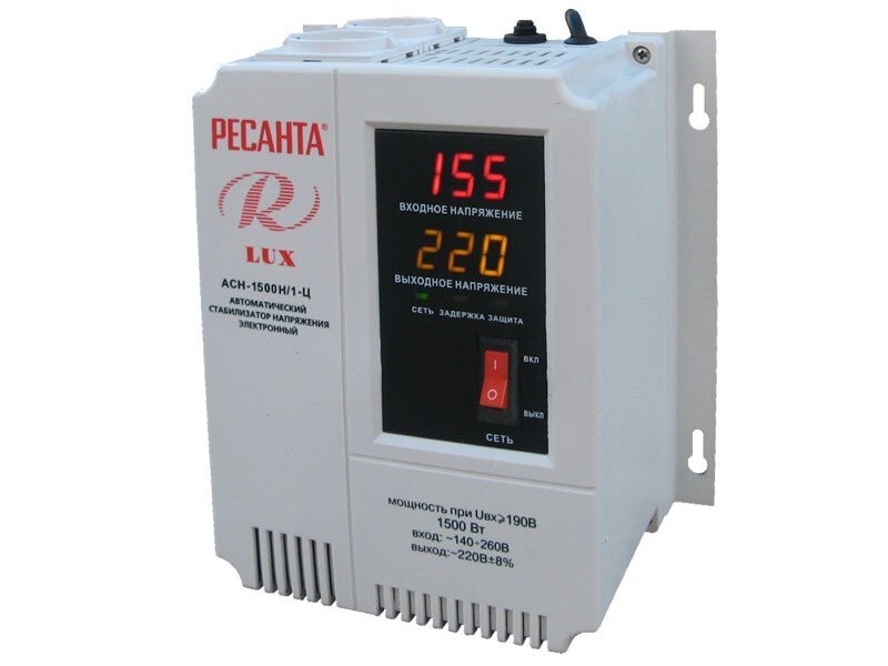 Стабилизатор напряжения однофазный цифровой настенный ACH-1500Н/1-Ц Lux Ресанта в Хабаровске