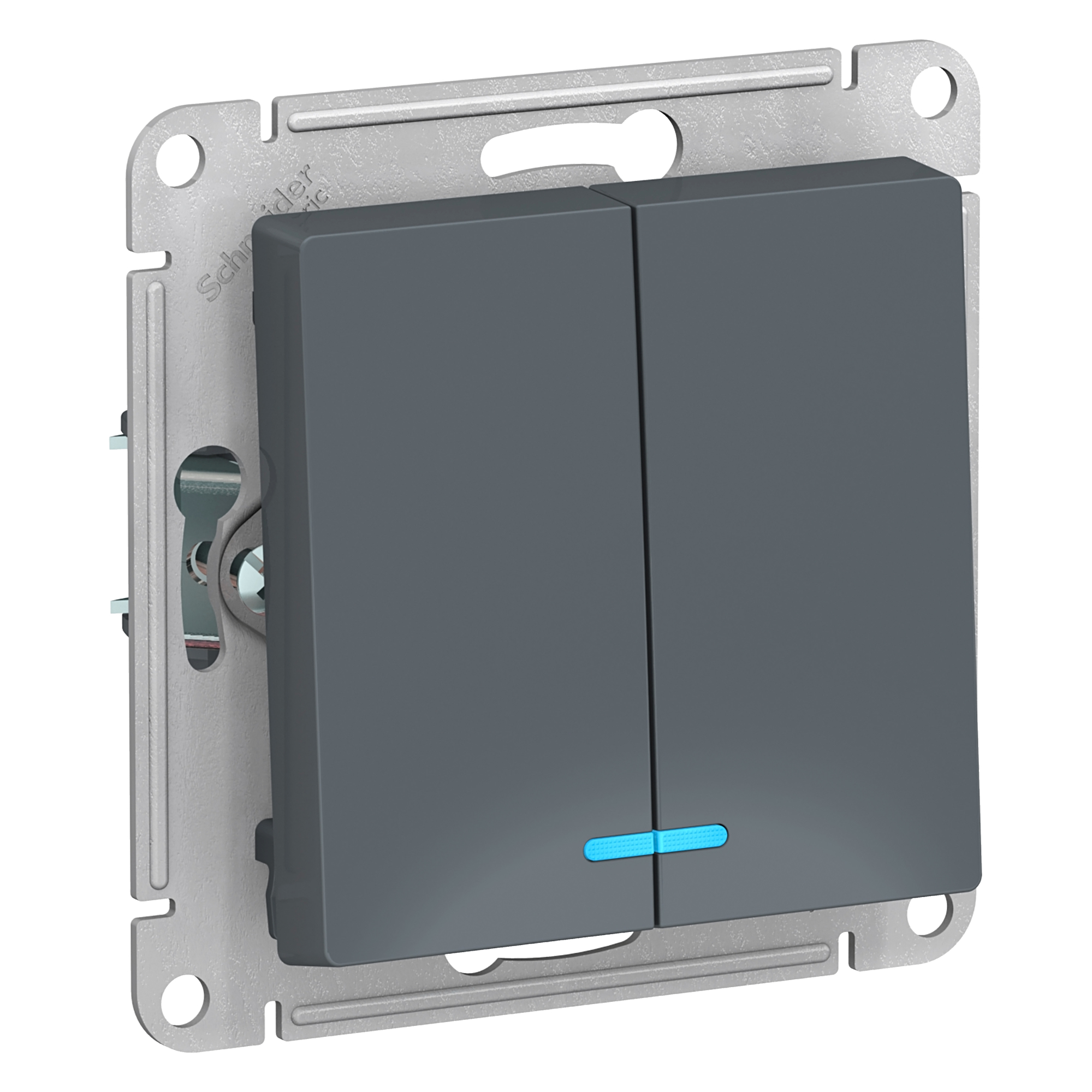 Выключатель двухклавишный AtlasDesign SE грифель в Хабаровске