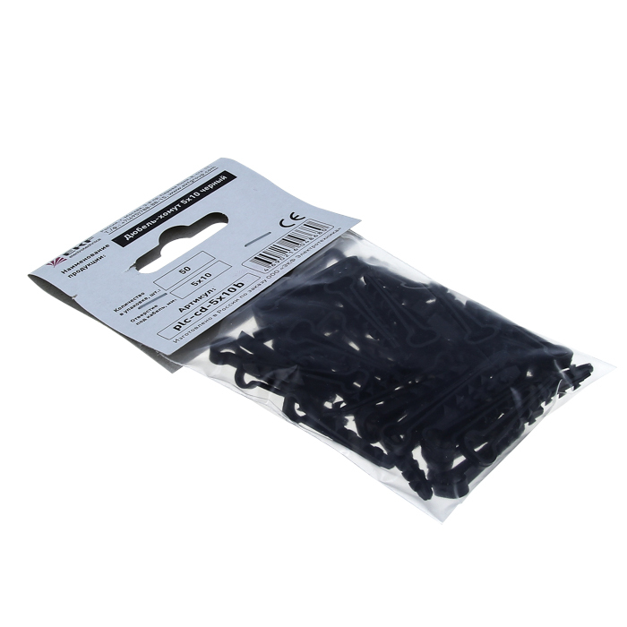 Дюбель-хомут 6-12 мм для плоского кабеля черный (упак. 50шт) EKF в Хабаровске