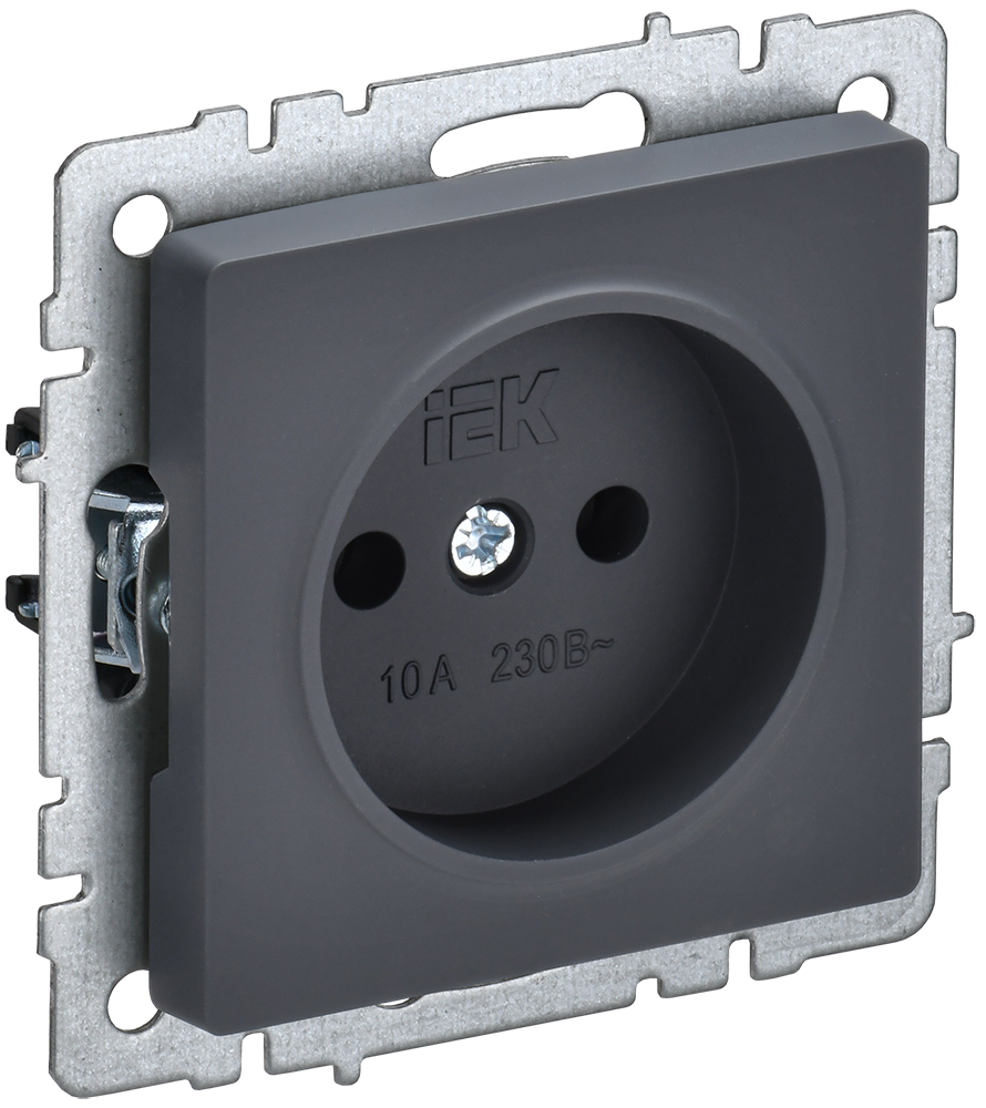 Розетка одинарная 10А BRITE IEK графит в Хабаровске