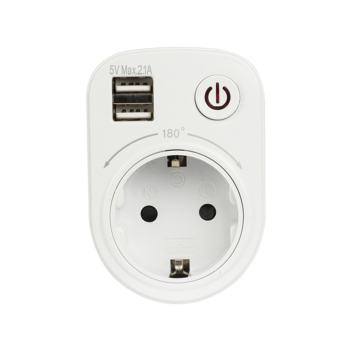 Розеточный блок SB-01 EKF PROxima (розетка 2P+E 16А, 2 USB разъема 5V 2,1A) в Хабаровске