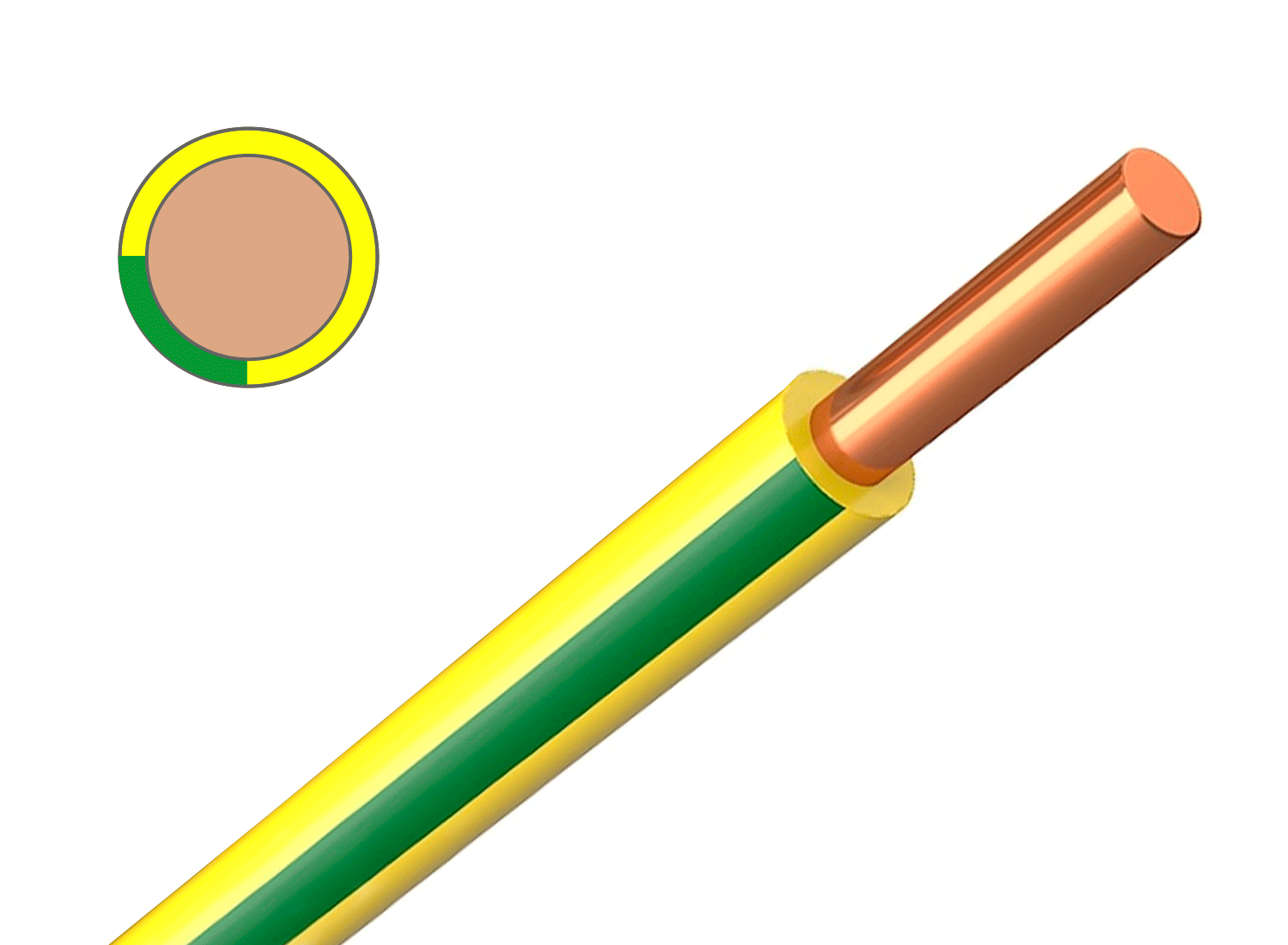 Провод ПВ-1 (ПуВ) 16 желто-зеленый в Хабаровске