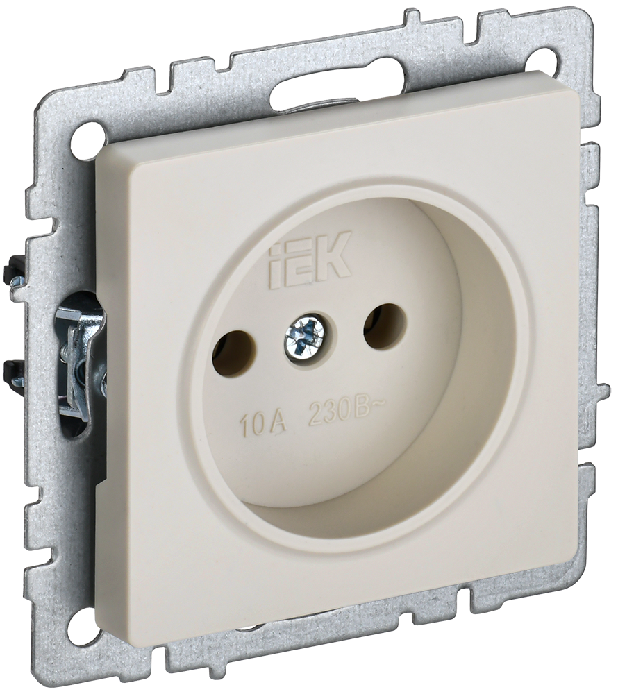 Розетка одинарная 10А BRITE IEK бежевая в Хабаровске