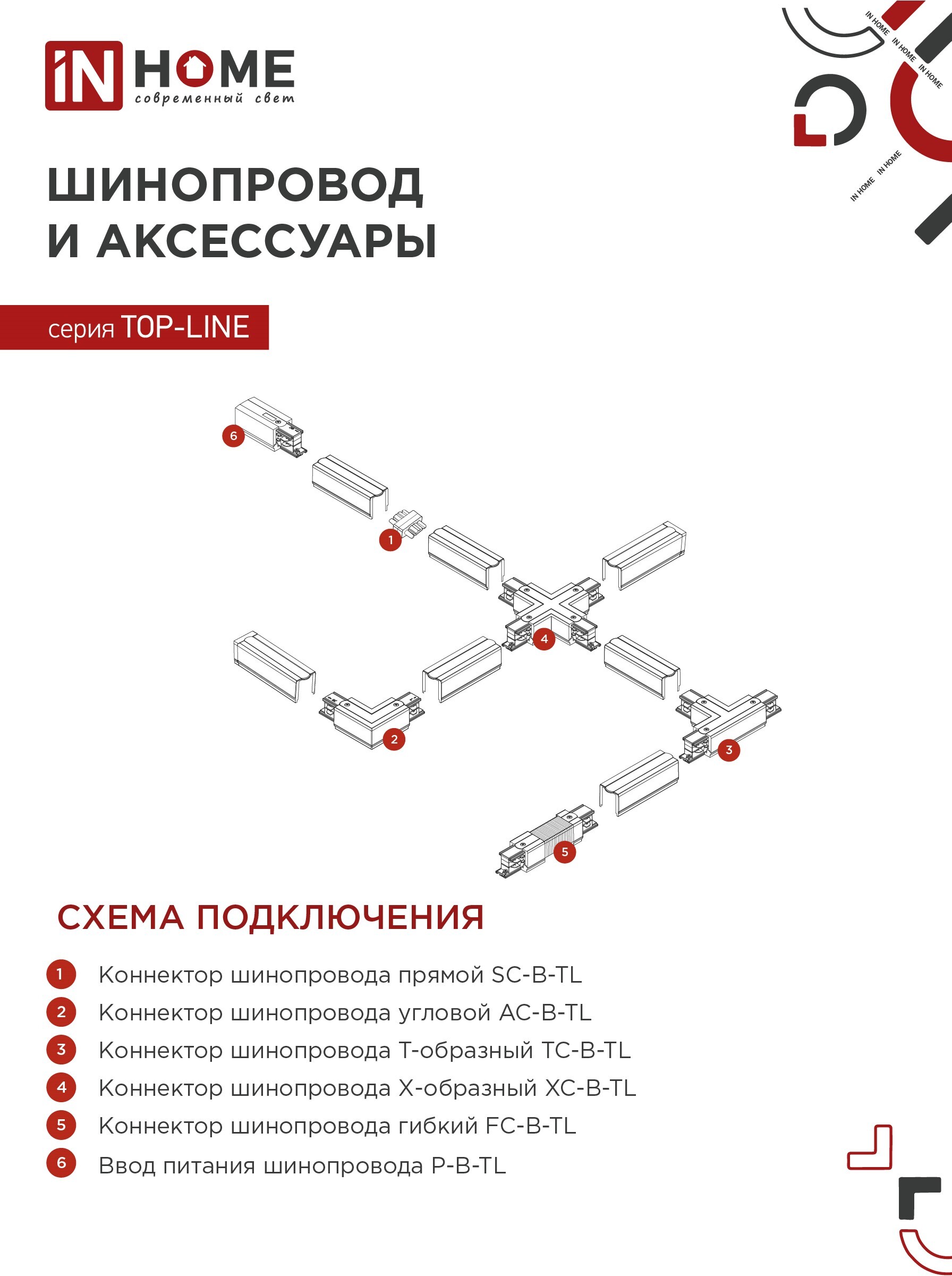 Светильник трековый TR-GX53-TL 50RW под лампу GX53 белый IN HOME в Хабаровске