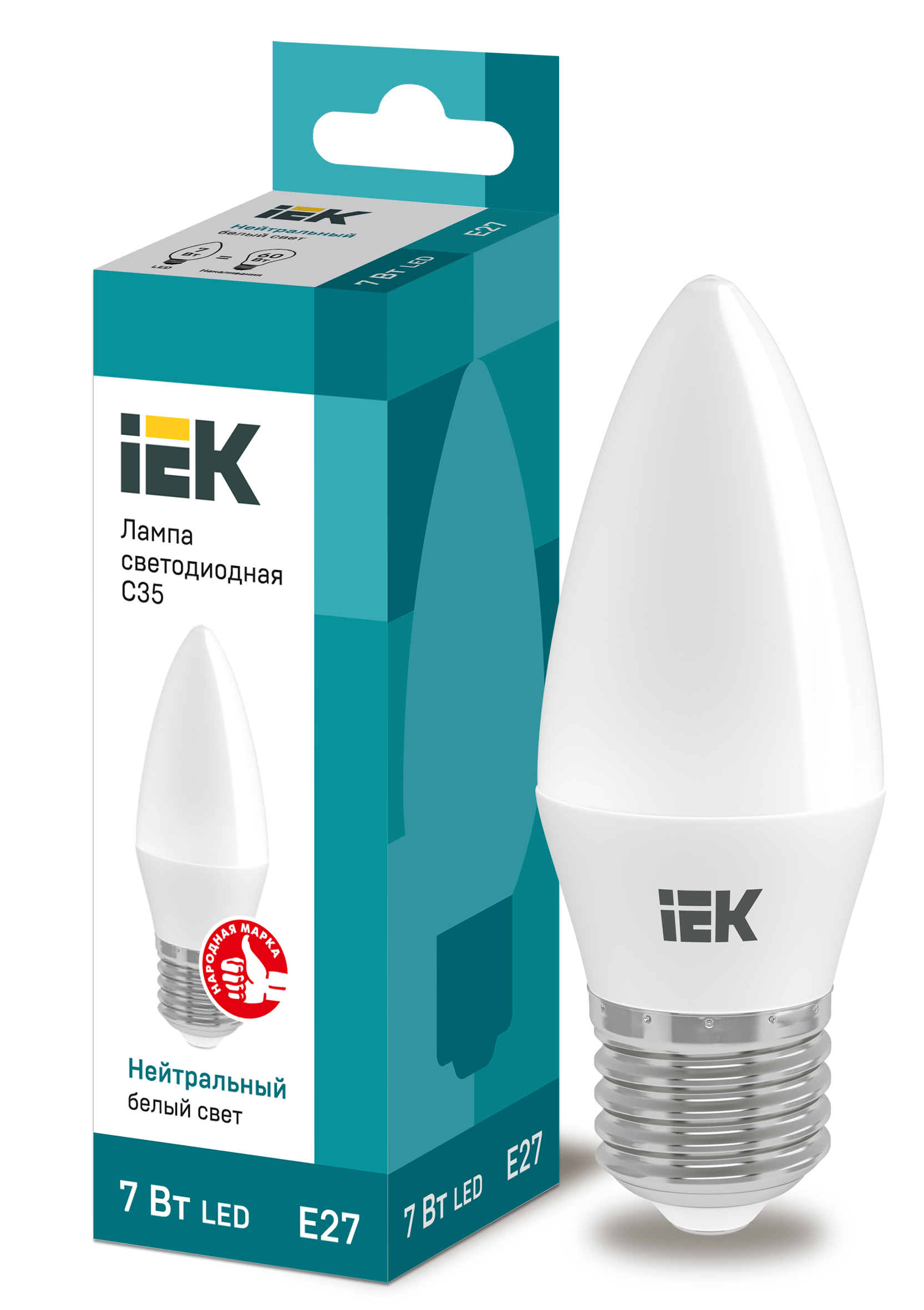 Лампа LED C35 свеча 7Вт 230В 4000К E27 IEK в Хабаровске