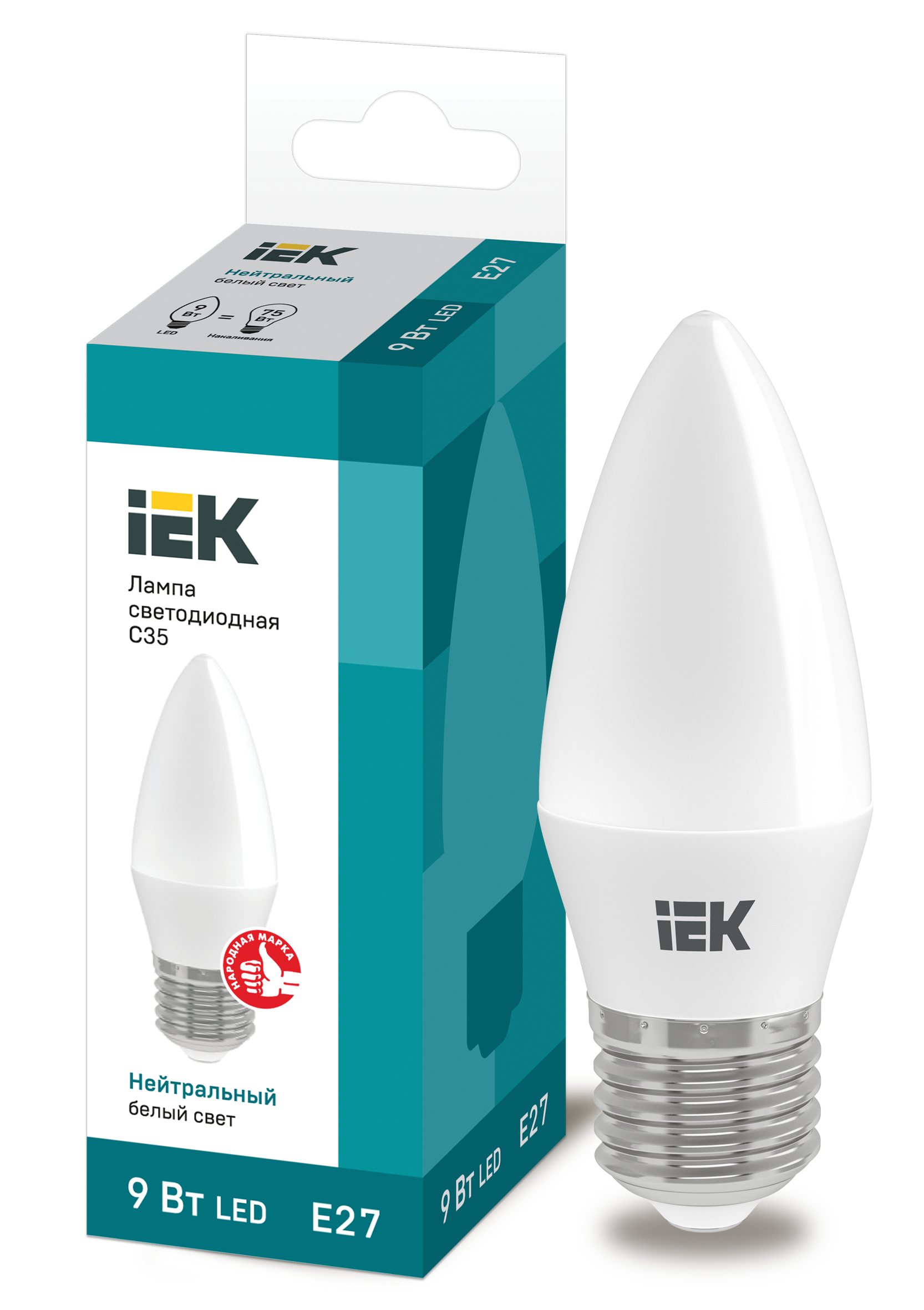 Лампа LED C35 свеча 9Вт 230В 4000К E27 IEK в Хабаровске