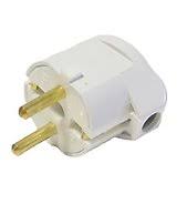 Вилка косая В16-242 с заземлением белая в Хабаровске