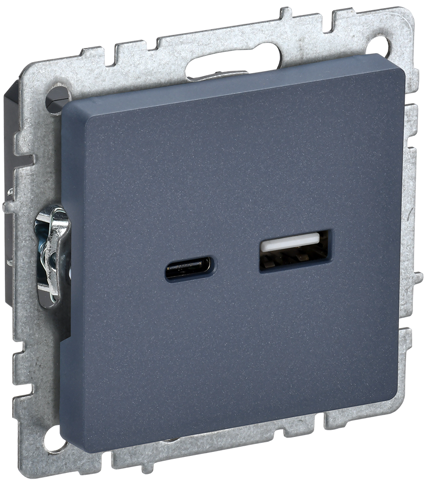 Розетка USB A+C 18Вт BRITE IEK маренго в Хабаровске