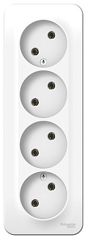 Розетка четырехместная BLANCA SE накладная с изоляционной пластиной белая в Хабаровске