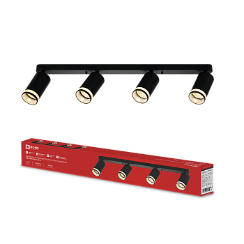 Светильник потолочный НПБ СПОТ-4xGU10-AR-BL под GU10 595x55x135мм черный IN HOME в Хабаровске