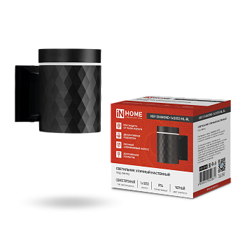 Светильник уличный настенный односторонний НБУ DIAMOND-1хGX53-NL-BL с подсветкой черный IP54 IN HOME в Хабаровске