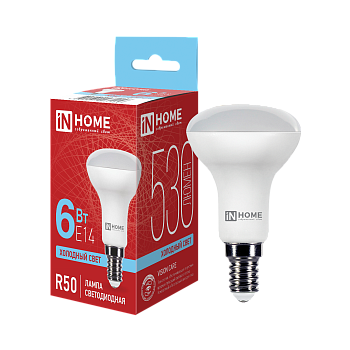 Лампа светодиодная LED-R50-VC 6Вт 230В Е14 6500К 530Лм IN HOME в Хабаровске