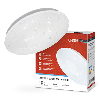 Светильник светодиодный серии DECO ОРИОН 18Вт 230В 6500К 1620Лм 260х55мм IN HOME в Хабаровске