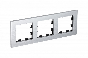 Рамка тройная AtlasDesign Nature SE металл серебро в Хабаровске