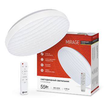 Светильник светодиодный COMFORT MIRAGE 55Вт 230В 3000-6500K 4400Лм 400x70мм с пультом ДУ IN HOME в Хабаровске
